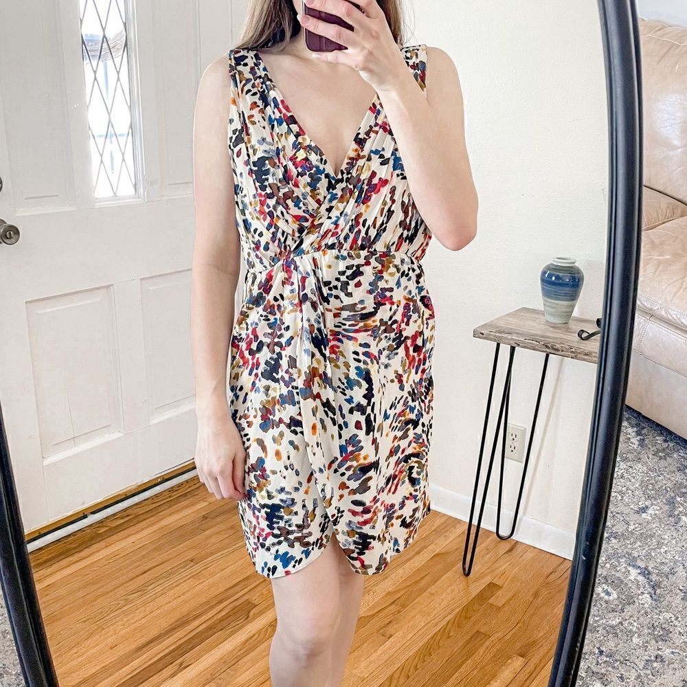 Alice + Olivia Silk Mini Dress Abstract Print
